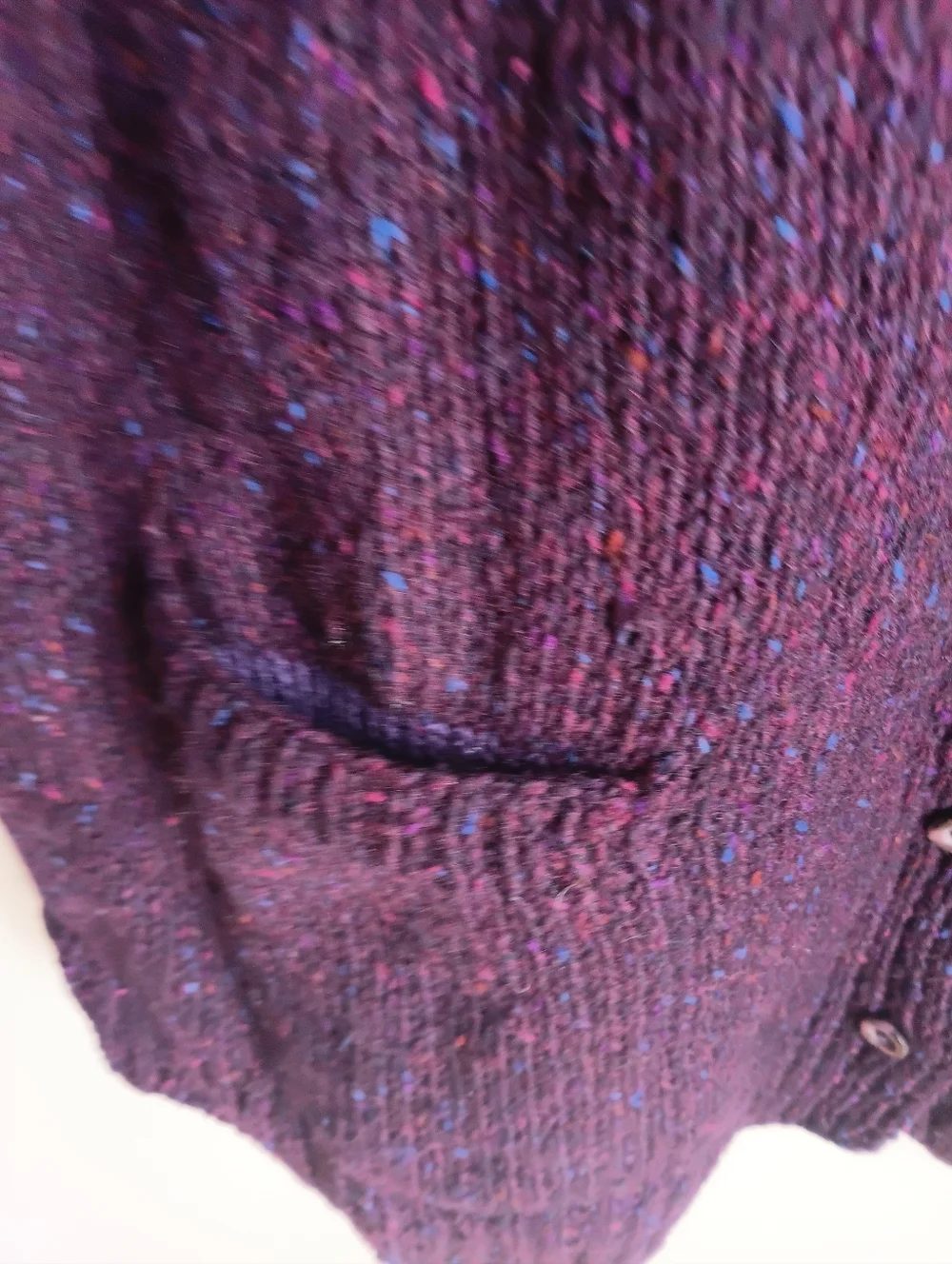 Vintage Handmade Cozy Purple Button-Front Women’s Sweater Cardigan Grandmacore - Picture 10 of 12